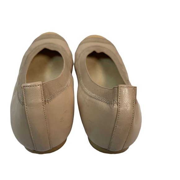 Stuart Weitzman Tipable Elastic Trim Ballerina Flat Adobe Leather Size 8M - Picture 5 of 6